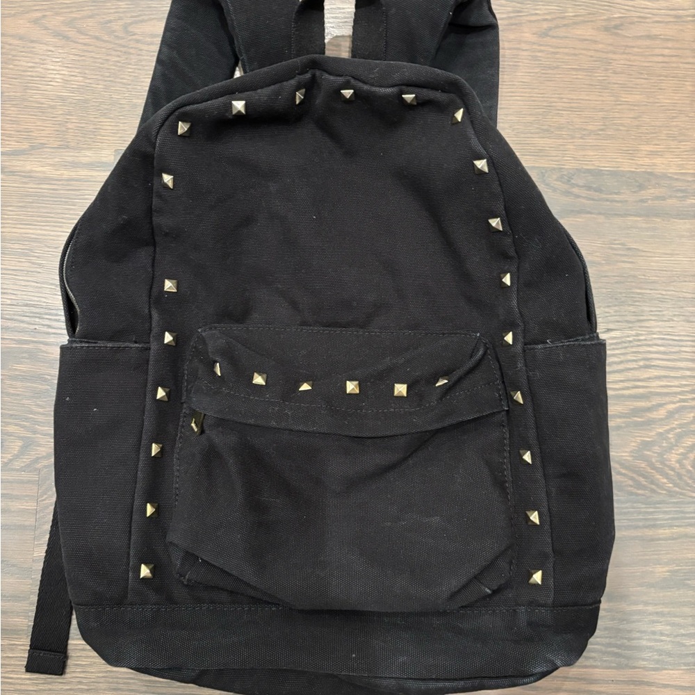 Pottery Barn Teen Black Studded Backpack